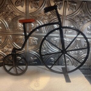 Bicycle Bike Decor Shelf Sitter Tricycle Black Metal‎ Wood Home